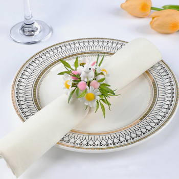 Vaigust salvrätiku rõngas jänku motiiviga — laua dekoratsioon Vab Velyked, käsitöö, karikatuur motiiv, 12-osaline komplekt