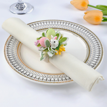 Vaigust salvrätiku rõngas jänku motiiviga — laua dekoratsioon Vab Velyked, käsitöö, karikatuur motiiv, 12-osaline komplekt