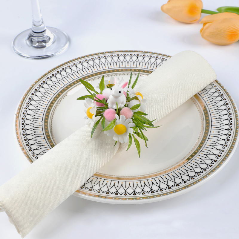 Vaigust salvrätiku rõngas jänku motiiviga — laua dekoratsioon Vab Velyked, käsitöö, karikatuur motiiv, 12-osaline komplekt