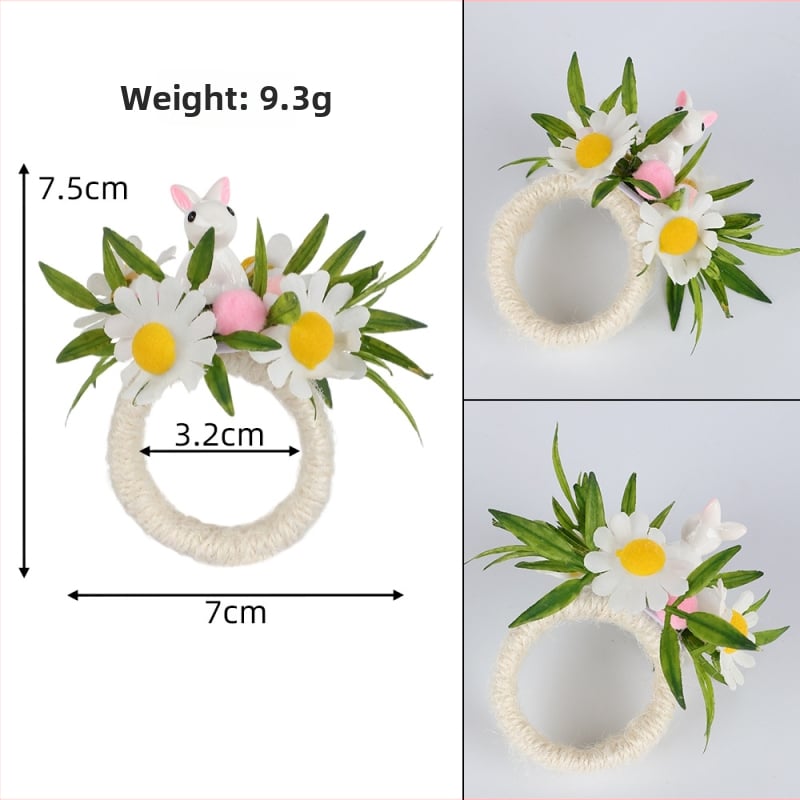 Vaigust salvrätiku rõngas jänku motiiviga — laua dekoratsioon Vab Velyked, käsitöö, karikatuur motiiv, 12-osaline komplekt