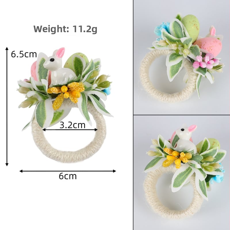 Vaigust salvrätiku rõngas jänku motiiviga — laua dekoratsioon Vab Velyked, käsitöö, karikatuur motiiv, 12-osaline komplekt