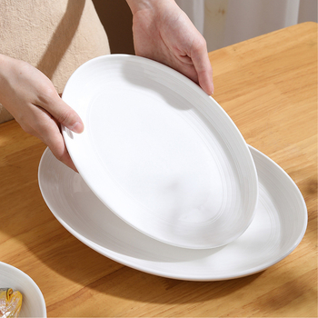 Porcelanska ovalna ploča za ribu, mikrovalna sigurnost, pod-glazurna završna obrada, mogućnost prilagodbe