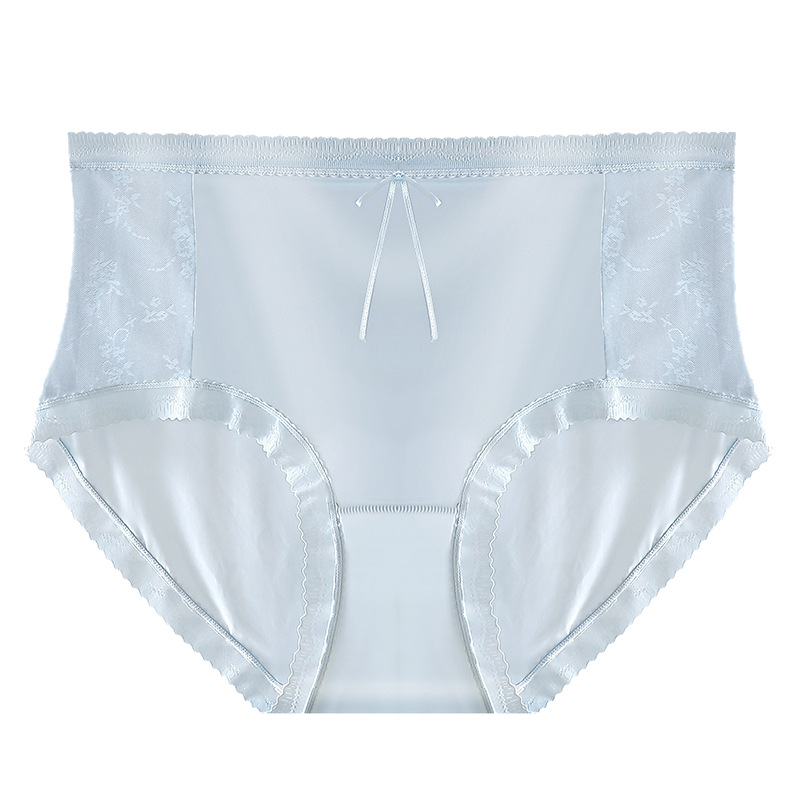 Ženske gaćice za plus veličinu, visoki pojas za oblikovanje trbuha, čipka od ice silk, antibakterijsko, prozračno