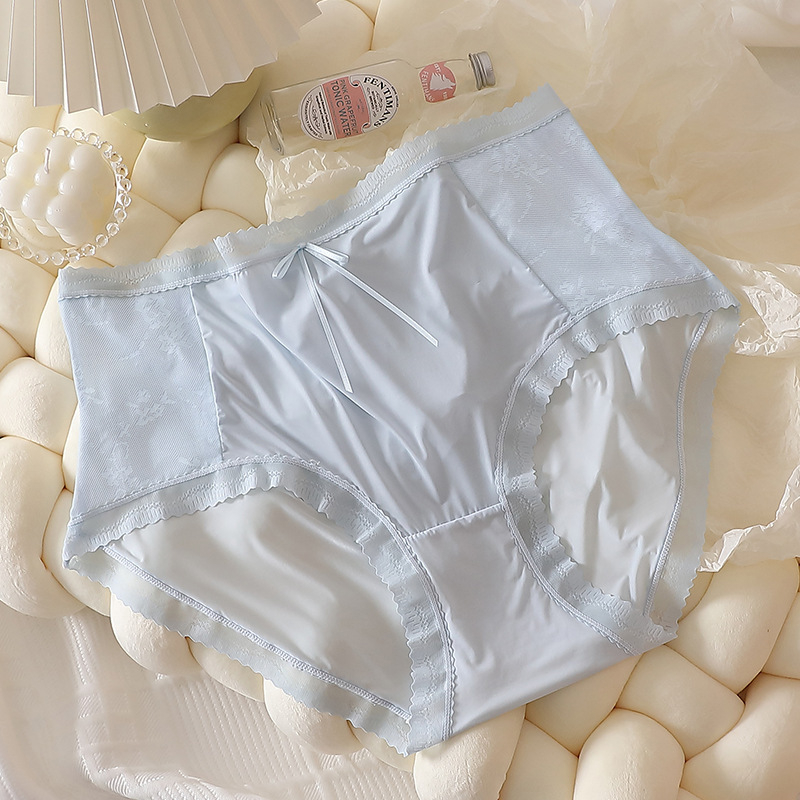 Ženske gaćice za plus veličinu, visoki pojas za oblikovanje trbuha, čipka od ice silk, antibakterijsko, prozračno
