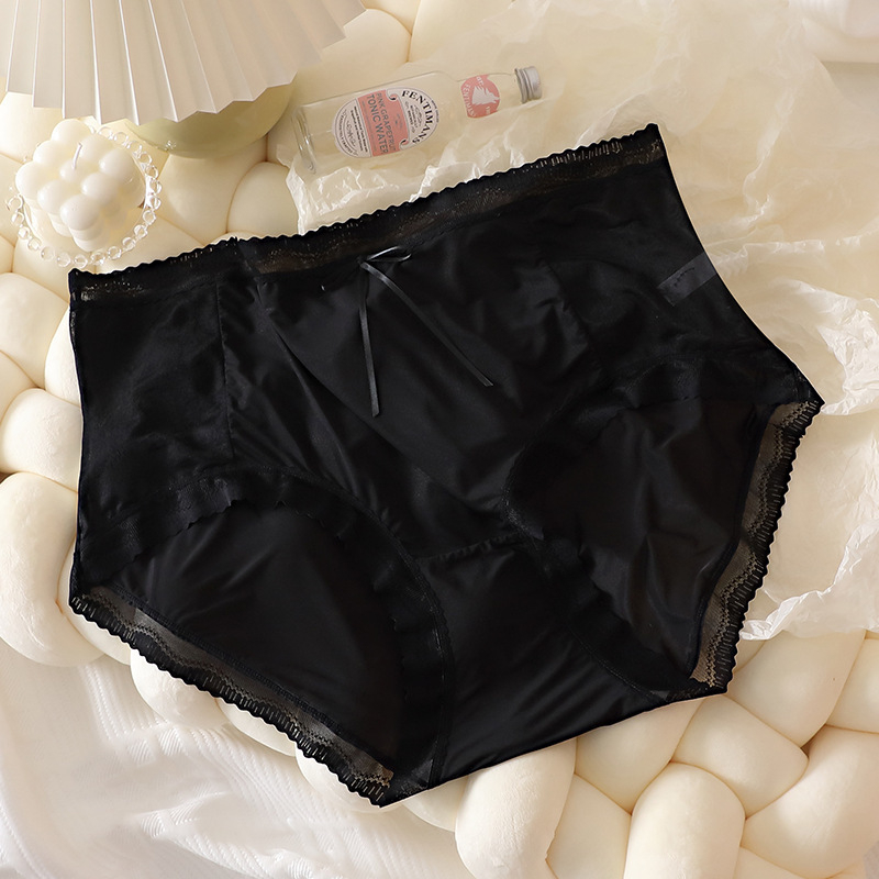 Ženske gaćice za plus veličinu, visoki pojas za oblikovanje trbuha, čipka od ice silk, antibakterijsko, prozračno