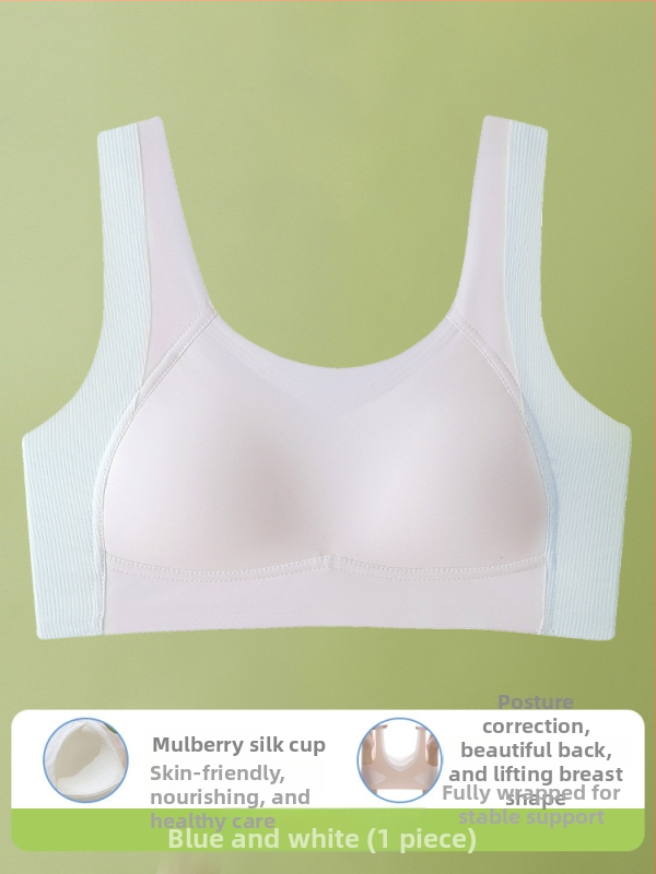  Sutien pentru fete adolescente din nylon, în stil vestă, respirabil, cu cupă completă, cupe subțiri modelate și bretele duble fixe