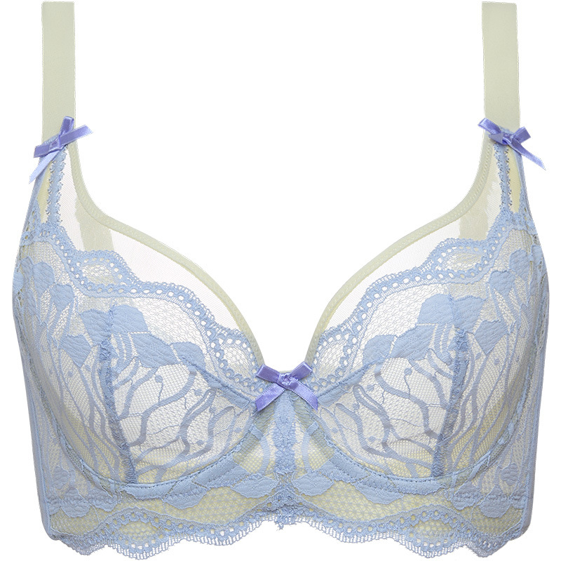 Sutien din nylon cu cupă completă, cupe fără formă, bretele fixe duble și închizătoare pe spate cu patru rânduri pentru susținere și conturare laterală