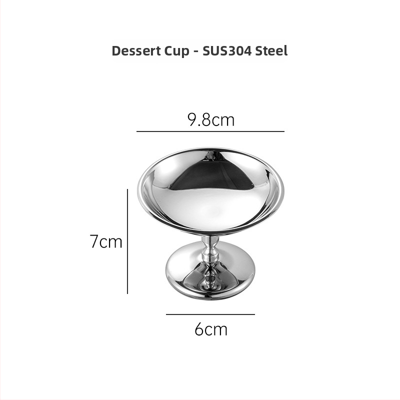 Roostevabast terasest magustoidukausid hotellilauale, peegelpolijst viimistlus, kerge luksus stiil