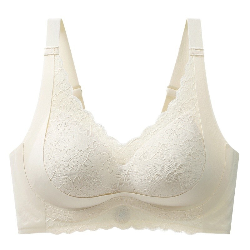 Podešavajući bešavni grudnjak za žene s velikim grudima, košarica 3/4 s latexom oblikovanim košaricama, fiksne dvostruke naramenice, četiri reda kopči straga, najlonska tkanina s elastinskom podstavom