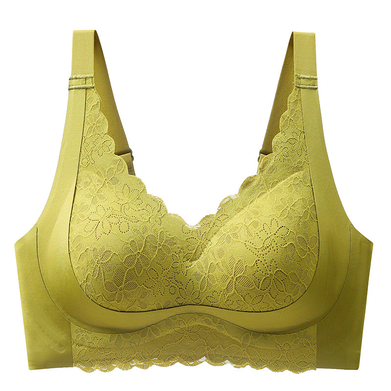 Podešavajući bešavni grudnjak za žene s velikim grudima, košarica 3/4 s latexom oblikovanim košaricama, fiksne dvostruke naramenice, četiri reda kopči straga, najlonska tkanina s elastinskom podstavom