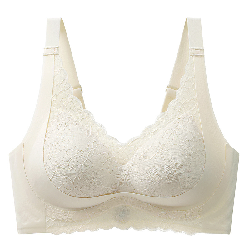 Podešavajući bešavni grudnjak za žene s velikim grudima, košarica 3/4 s latexom oblikovanim košaricama, fiksne dvostruke naramenice, četiri reda kopči straga, najlonska tkanina s elastinskom podstavom