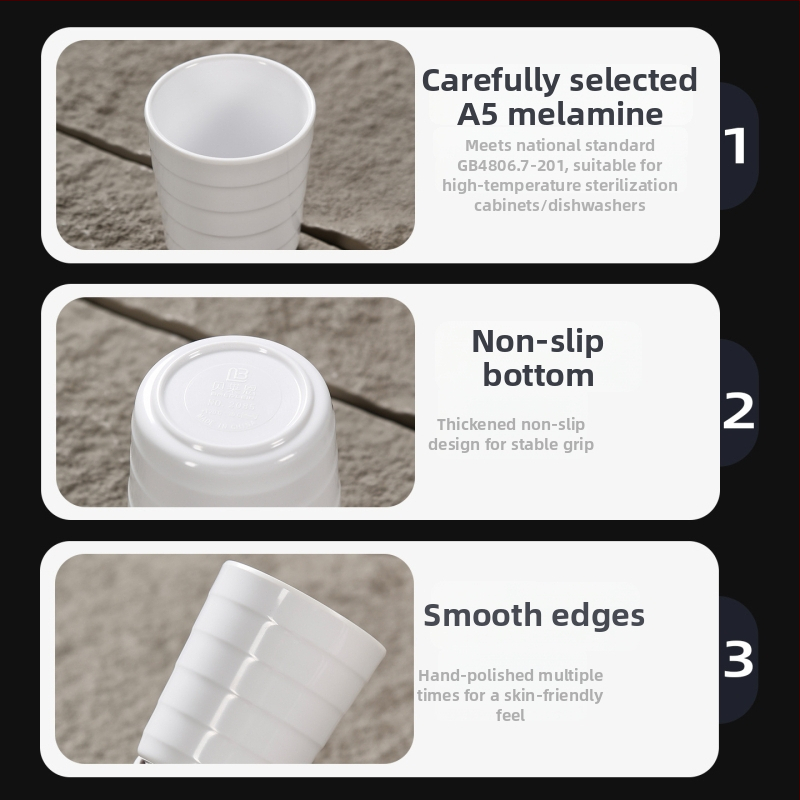 Beelin melamínový pohár na stolovanie, pre dospelých, jednoduchý štýl, prispôsobiteľný