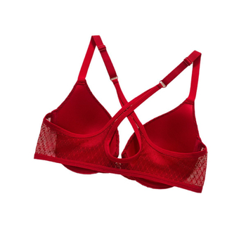 Grudnjak s križnim leđima i prednjom metalnom kopčom, 3/4 šalica, oblikovana šalica, najlon