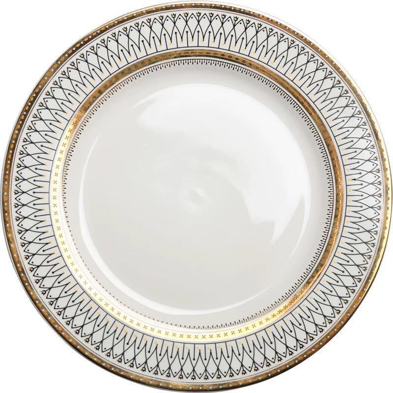 Porcelános kerek nyugati étkészlet, több mintázatú dizájn, testre szabható minta, logó nyomtatás