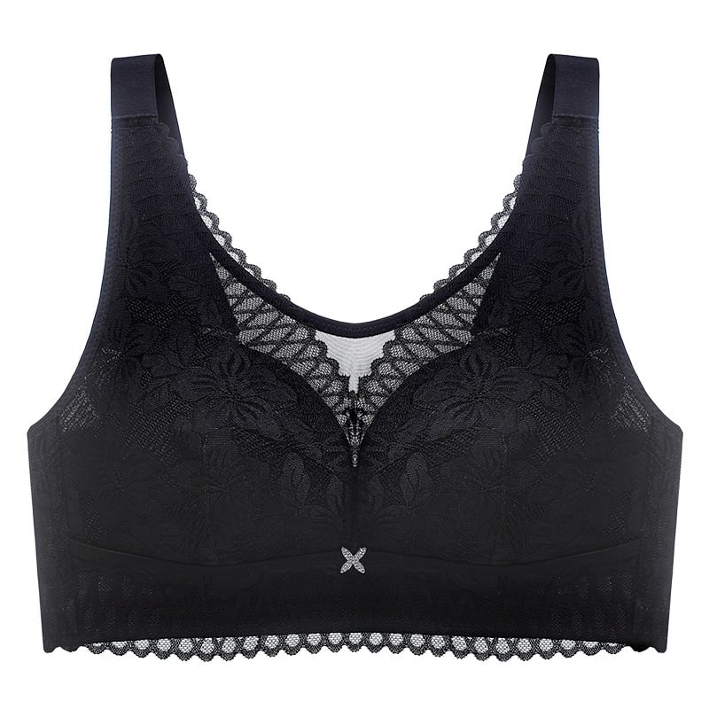 Sutien fără bretele, fără fir, cu cupă completă, cupe turnate ultra-subțiri, dantelă din nailon