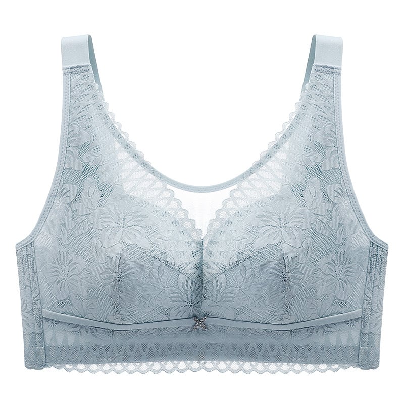Sutien fără bretele, fără fir, cu cupă completă, cupe turnate ultra-subțiri, dantelă din nailon