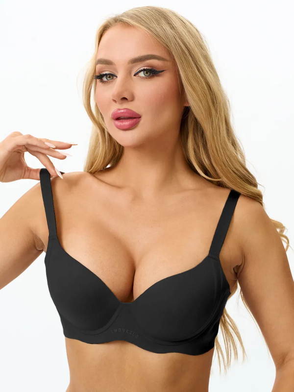 Nylon melltartó, 3/4 kosár, vékony formázott kosár, hátul négy sor horog-zár, spandex bélés