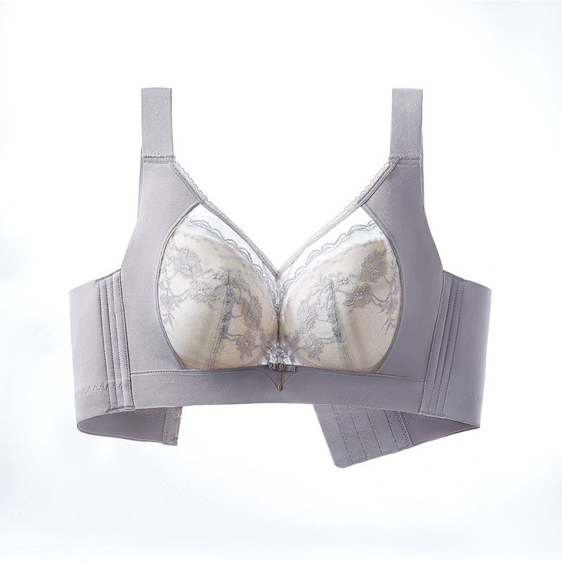 Grudnjak s latexnim čašicama, ultra-tanki dizajn; bočno zatvaranje i skupljanje grudi; prozračan, upija znoj; stražnje kopče s četiri reda kukica; čipkana najlon tkanina.