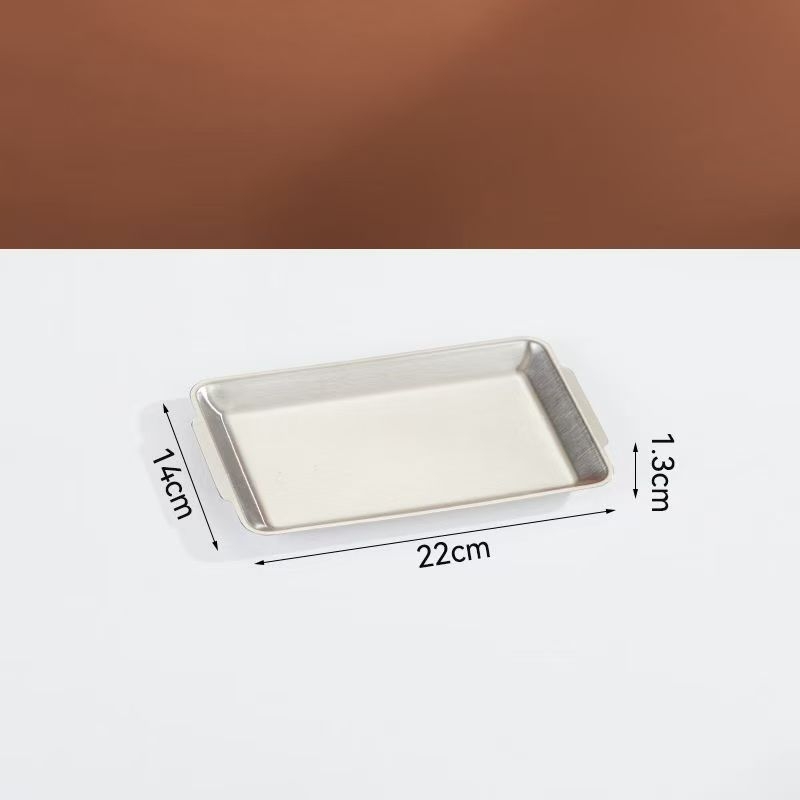 Korejskog stila pravokutna posuda od nehrđajućeg čelika za sushi i grickalice, moderno minimalistički dizajn, jednolita površina, mogućnost tiskanja logotipa