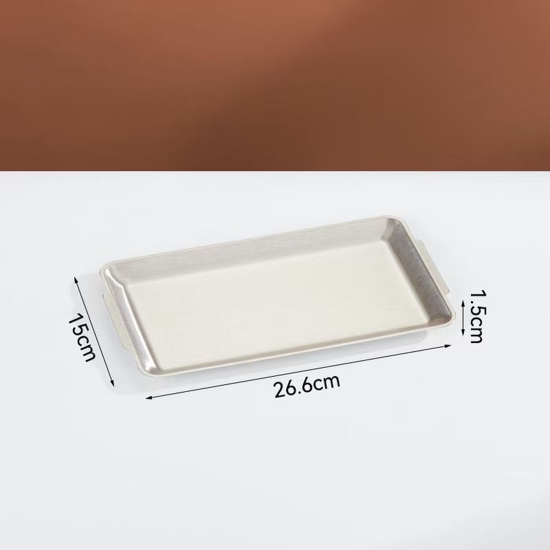Korejskog stila pravokutna posuda od nehrđajućeg čelika za sushi i grickalice, moderno minimalistički dizajn, jednolita površina, mogućnost tiskanja logotipa