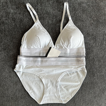 Set sutiene din bumbac cupe triunghiulare fără cusături, bretele în formă de Y, respirabil și susținere a spatelui