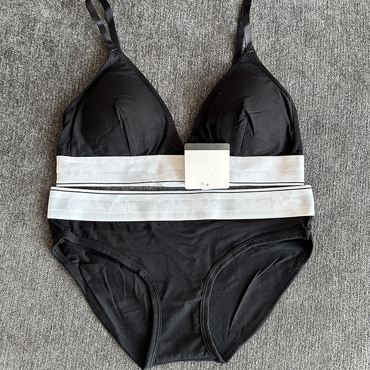 Set sutiene din bumbac cupe triunghiulare fără cusături, bretele în formă de Y, respirabil și susținere a spatelui