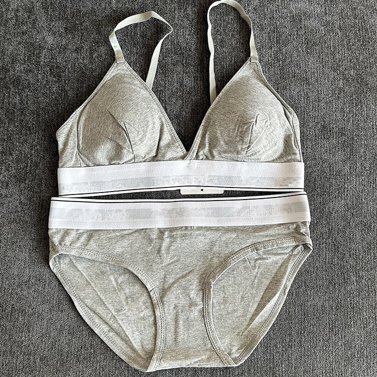Set sutiene din bumbac cupe triunghiulare fără cusături, bretele în formă de Y, respirabil și susținere a spatelui