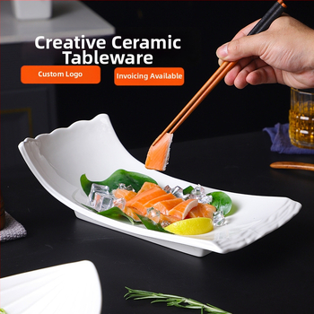 Farfurie ceramică, formă neregulată, culoare solidă, finisaj sub glazură, compatibil cu microunde, logo personalizabil, pentru hoteluri și restaurante