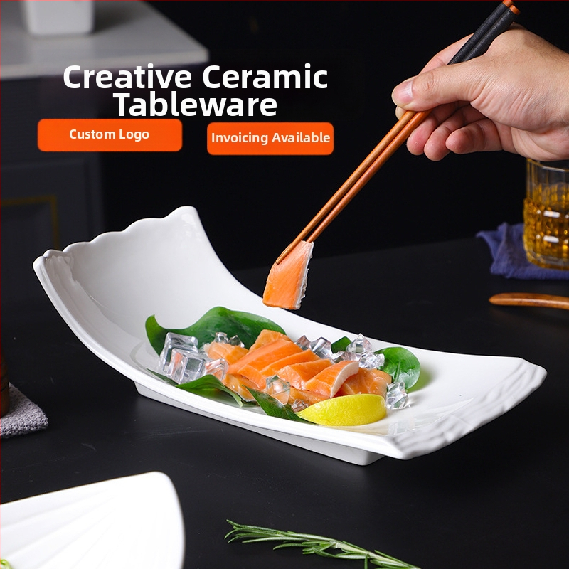 Farfurie ceramică, formă neregulată, culoare solidă, finisaj sub glazură, compatibil cu microunde, logo personalizabil, pentru hoteluri și restaurante