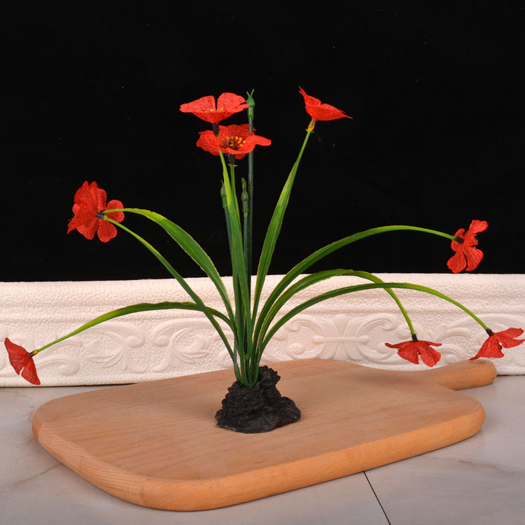 Dekoratiivne taldrik lillemotiiviga, plastikust, käsitsi maalitud pind, päritolu Zhejiang, Uus Hiina stiil, kohandamine saadaval