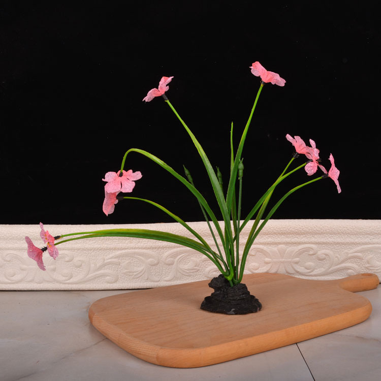 Dekoratiivne taldrik lillemotiiviga, plastikust, käsitsi maalitud pind, päritolu Zhejiang, Uus Hiina stiil, kohandamine saadaval