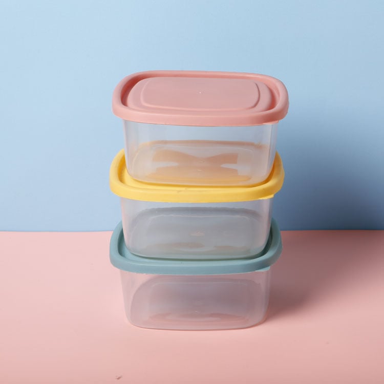 Кутия за обяд за съхранение на храна, пластмасова, квадратна форма, микровълнова безопасна, модерен стил