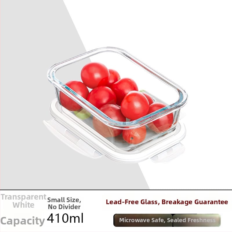 Стъклена кутия за обяд, правоъгълна, боросиликатно стъкло, микровълнова безопасна, 501-800 ml, запазва свежест
