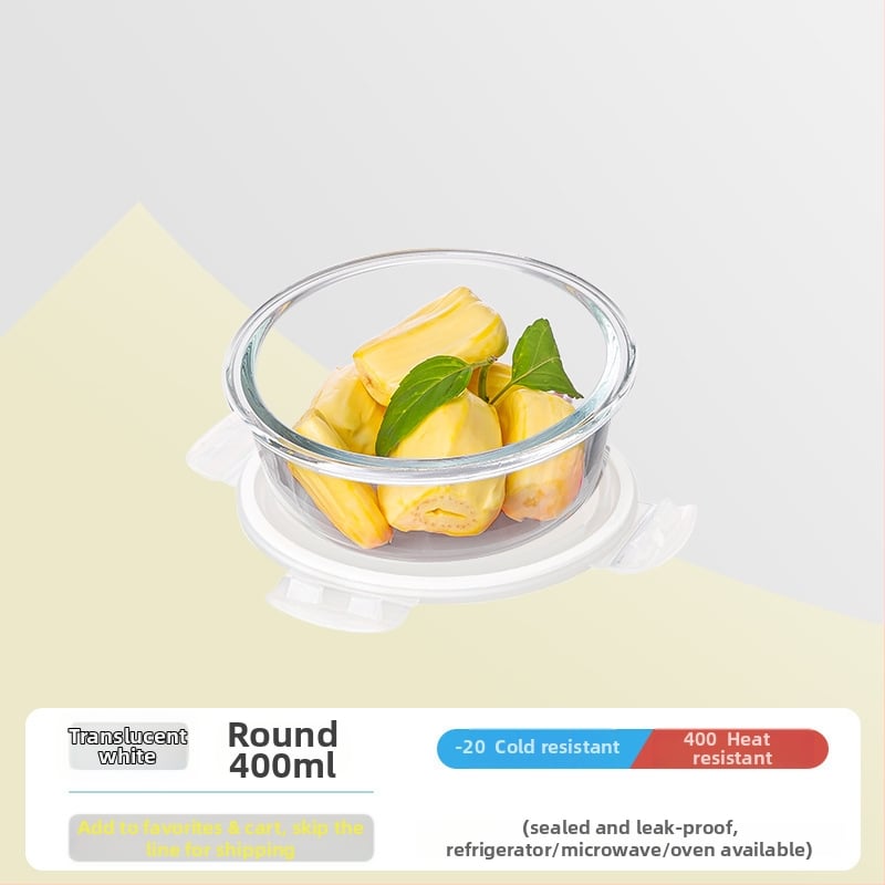 Стъклена кутия за обяд, правоъгълна, боросиликатно стъкло, микровълнова безопасна, 501-800 ml, запазва свежест