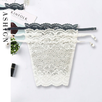 Bandeau fără bretele, cu margine din dantelă, fără cusături, din ice silk poliester