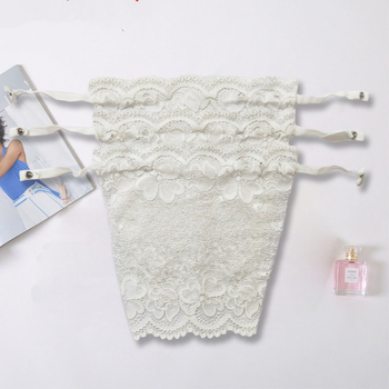 Bandeau fără bretele, cu margine din dantelă, fără cusături, din ice silk poliester