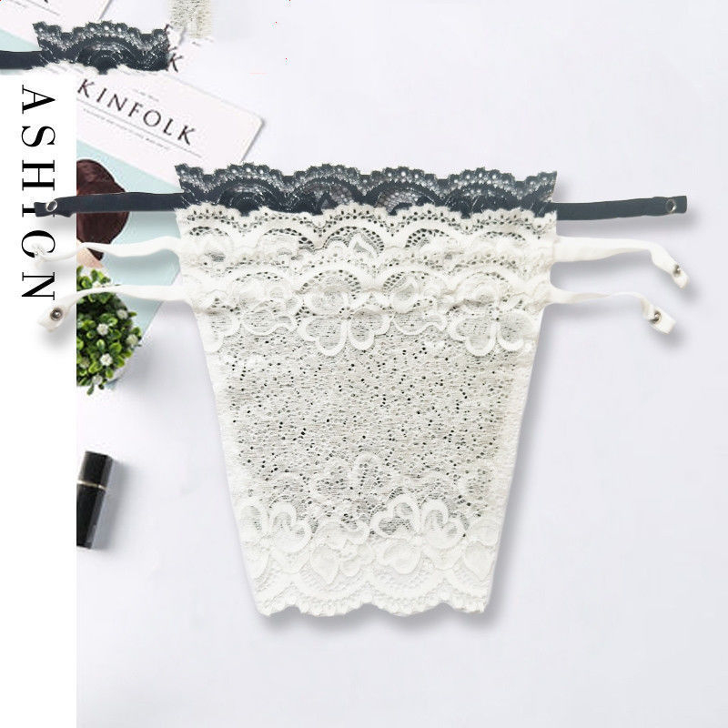 Bandeau fără bretele, cu margine din dantelă, fără cusături, din ice silk poliester