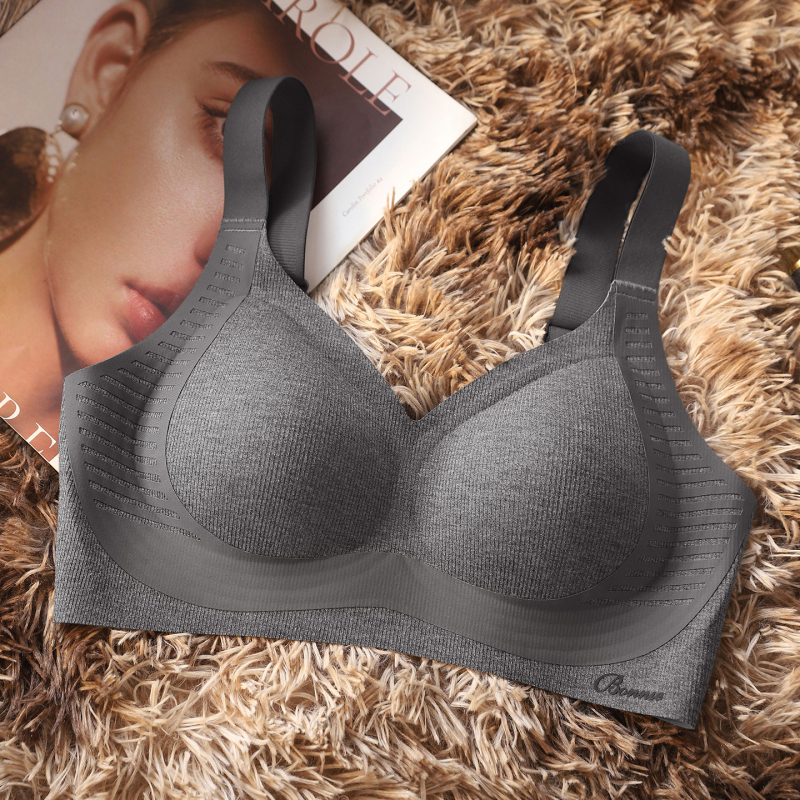 Sutien fără cusături pentru mărime mare, 3/4 cupă, cupă subțire din modal, material modal, nylon