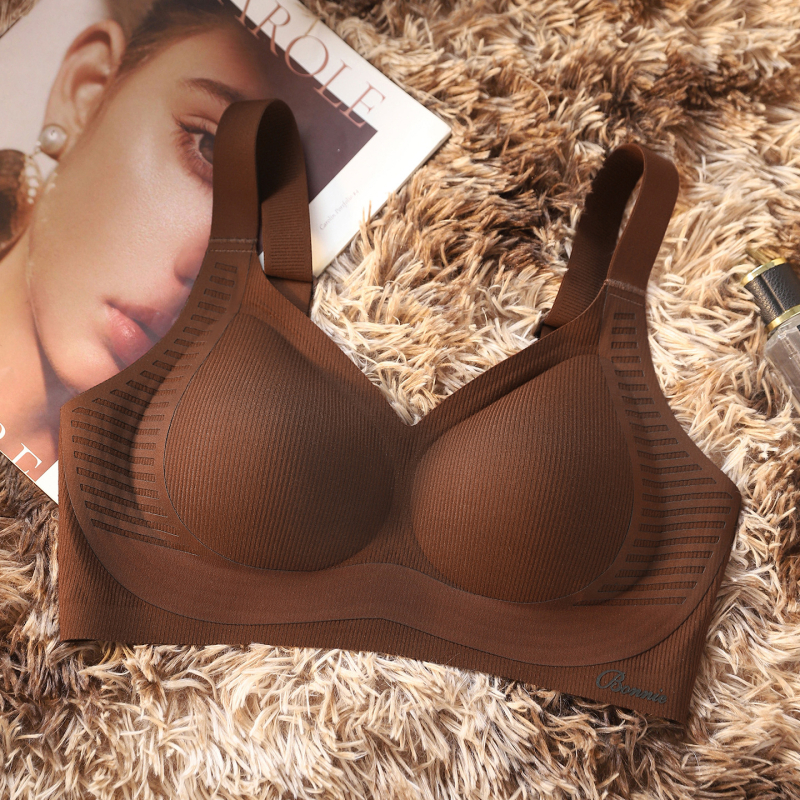 Sutien fără cusături pentru mărime mare, 3/4 cupă, cupă subțire din modal, material modal, nylon