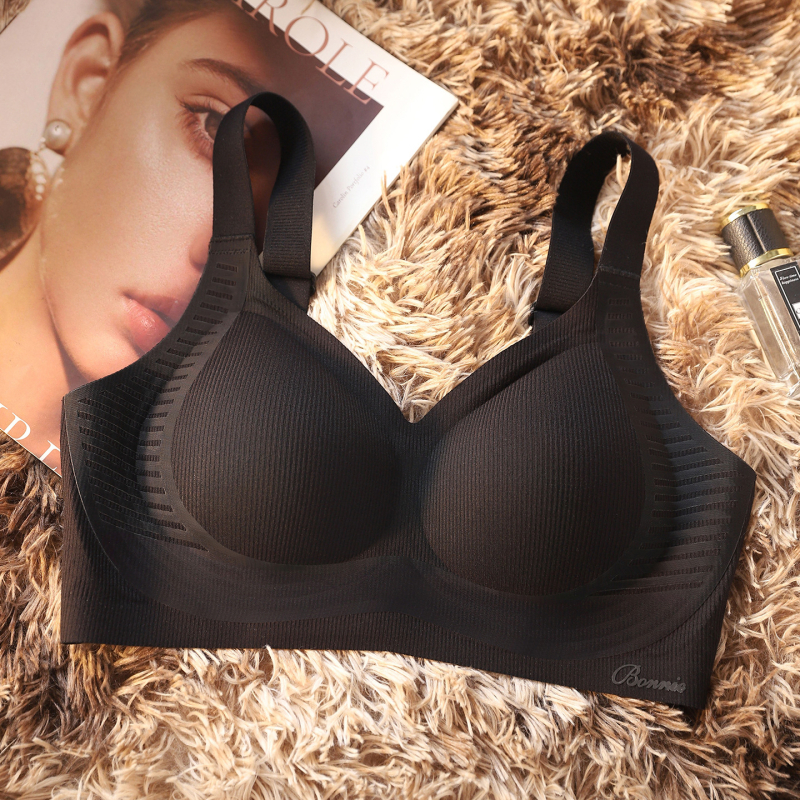 Sutien fără cusături pentru mărime mare, 3/4 cupă, cupă subțire din modal, material modal, nylon