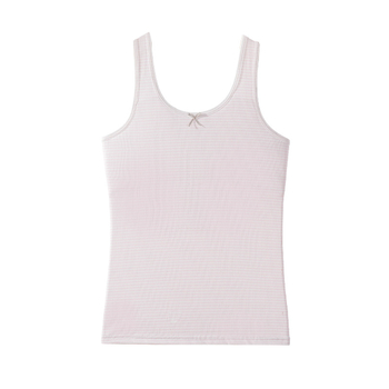 Camisolă-vest pentru fete, din țesătură ice silk, căptușeală din bumbac 90–95%, cupă completă cu formate subțiri, bretele fixe duble, respirabilă și confortabilă.