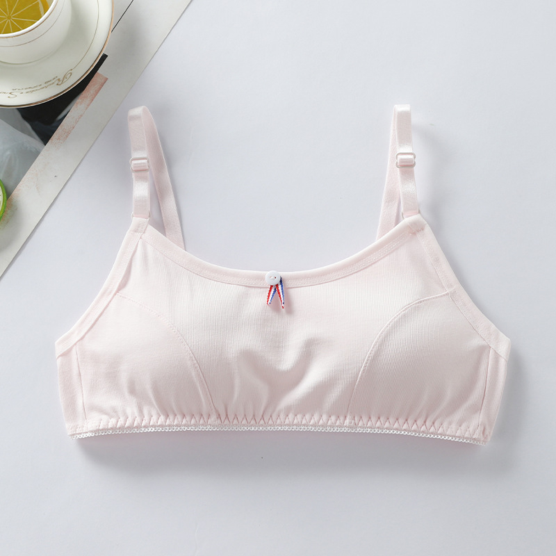 Sutien pentru fete din bumbac, fără sârmă, cupă 3/4, cupă subțire modelată, respirabil și confortabil