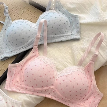 Set sutien — stil japonez, bumbac, cupe 3/4 modelate, bretele detașabile dublu, închidere la spate cu trei rânduri de cârlige