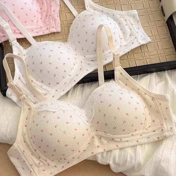 Set sutien — stil japonez, bumbac, cupe 3/4 modelate, bretele detașabile dublu, închidere la spate cu trei rânduri de cârlige