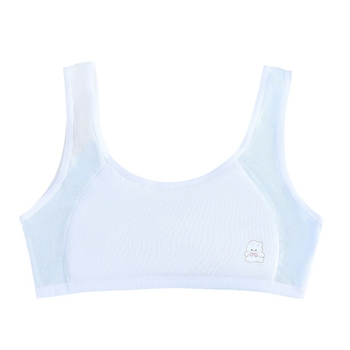 Jiao Baizi top tub din bumbac pentru adolescente – dublu strat, cupe pline, cupe subțiri modelate, respirabil și confortabil (vara 2024)