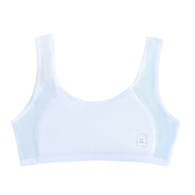 Jiao Baizi top tub din bumbac pentru adolescente – dublu strat, cupe pline, cupe subțiri modelate, respirabil și confortabil (vara 2024)