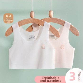 Bustier în stil vest pentru fete 7–12 ani, cupe subțiri modelate, cupă completă, Ice Silk/Nylon