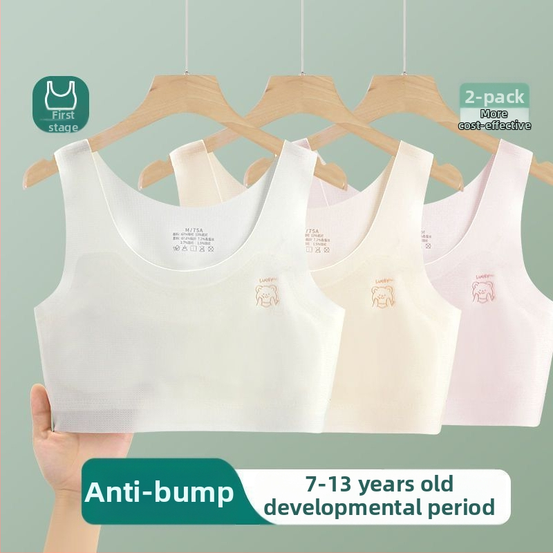 Bustier în stil vest pentru fete 7–12 ani, cupe subțiri modelate, cupă completă, Ice Silk/Nylon