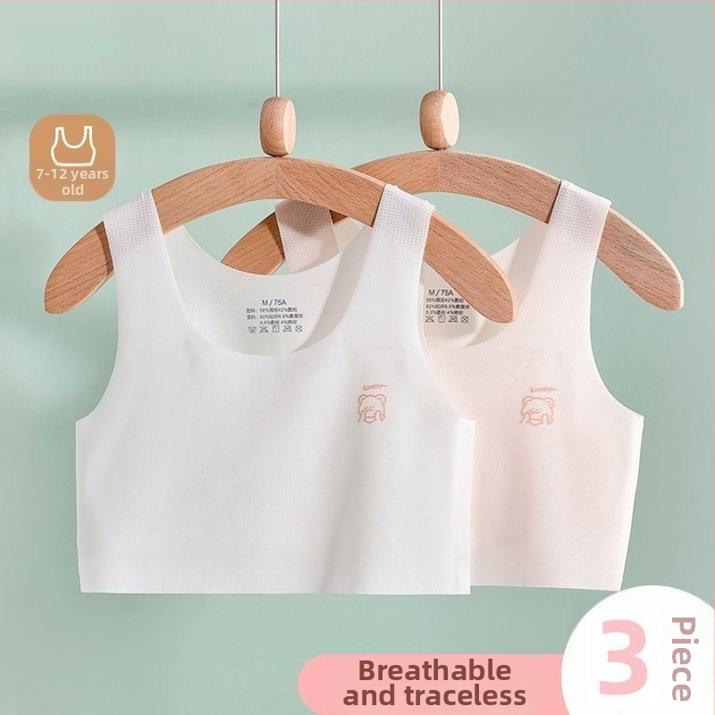 Bustier în stil vest pentru fete 7–12 ani, cupe subțiri modelate, cupă completă, Ice Silk/Nylon