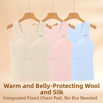 Tüdrukutele talvine termiline vest bez õmblusteta kõhu kaitsega; koostis: 91% polüester, 4,5% elastaan, 2,5% viskoos, 1% villa, 1% moorusilk; 8+ aasta vanustele lastele ja teismelistele (pikkus üle 140 cm)